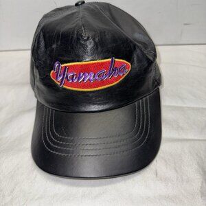 Vintage Leather Cap Yamaha Color black